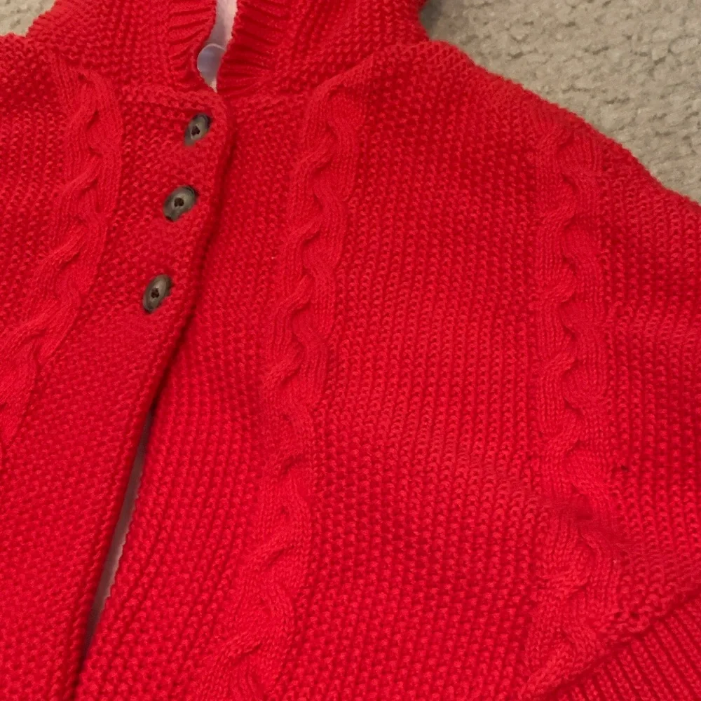 Carter’s Valentine’s Red Riding Hood Cable Knit Sweater Poncho Fleece 12 Months